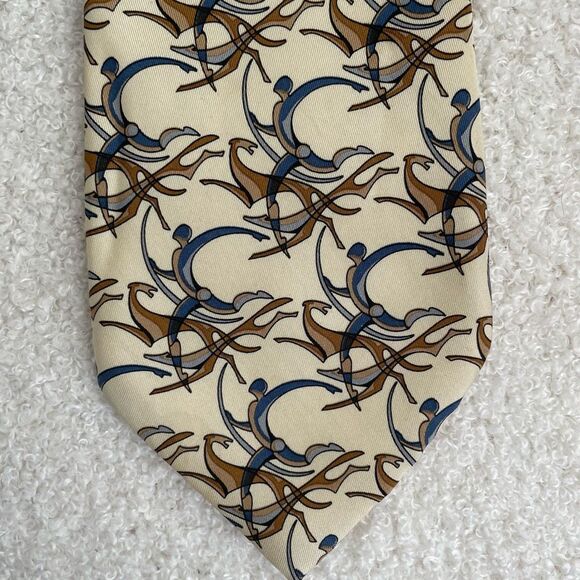Salvatore Ferragamo 100% Silk Tie Equestrian ￼Hunter - Picture 2 of 7